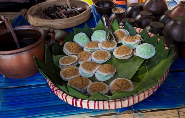 Photo serabi or surabi javanese food made from rice flour