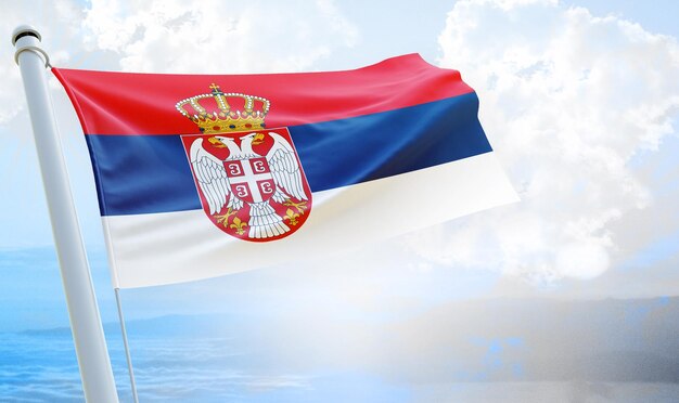 serbia country flag national day banner and backgorund