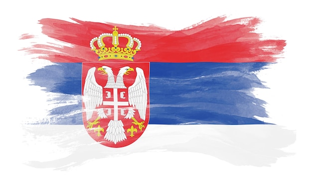 Serbia flag brush stroke national flag