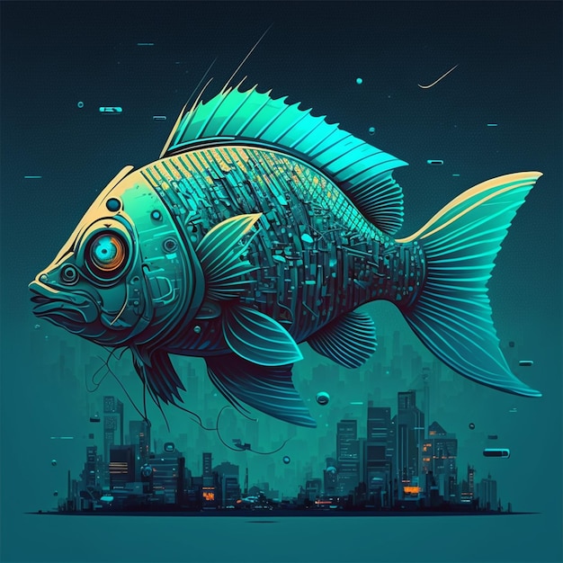 Foto serenata del pesce maestoso un'affascinante illustrazione vettoriale