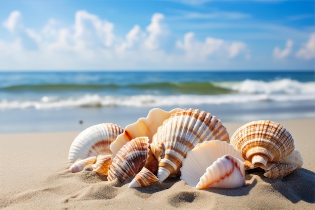 Serenade van zeeschelpen Betoverende schatten op het zomerstrand