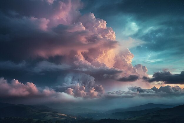 Photo serenata das nuvens o ceu se enche de melodia e misterio