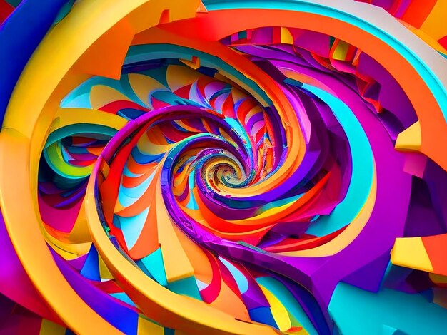 Serendipitous overload 3D swirling vortex of the best matching colours contemporary vibe vivid