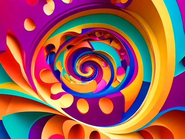 Serendipitous overload 3D swirling vortex of the best matching colours contemporary vibe vivid