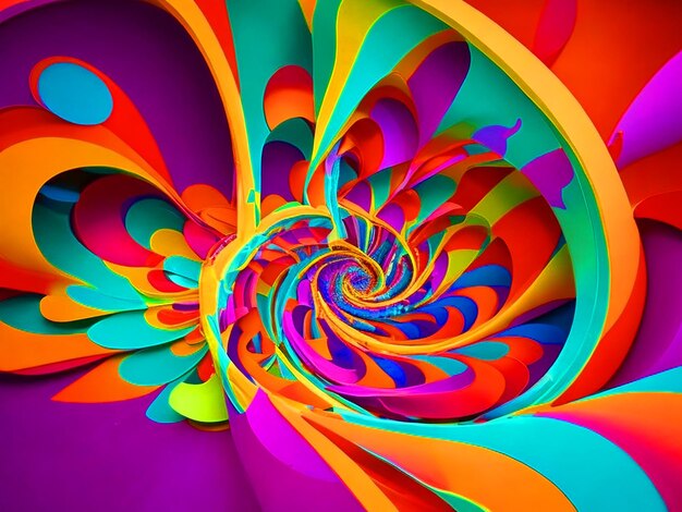 Serendipitous overload 3D swirling vortex of the best matching colours contemporary vibe vivid