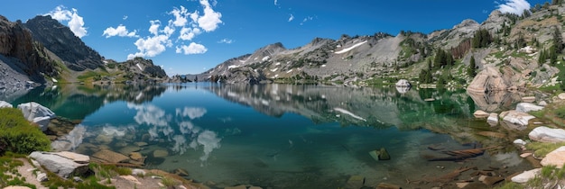 Serene Alpine Lake in the Wasatch Mountains of Salt Lake Utah A Breathtaking US National