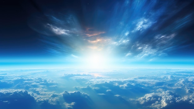 a serene background showcasing the Earth with a vibrant ozone layer