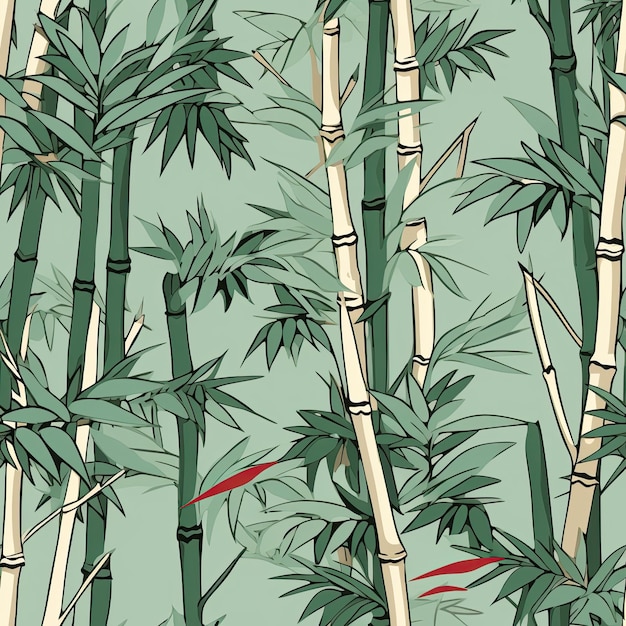 Serene bamboo forest rustling in the breeze