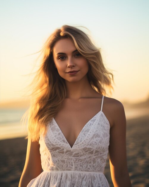 Serene Beach at Sunset Backdrop