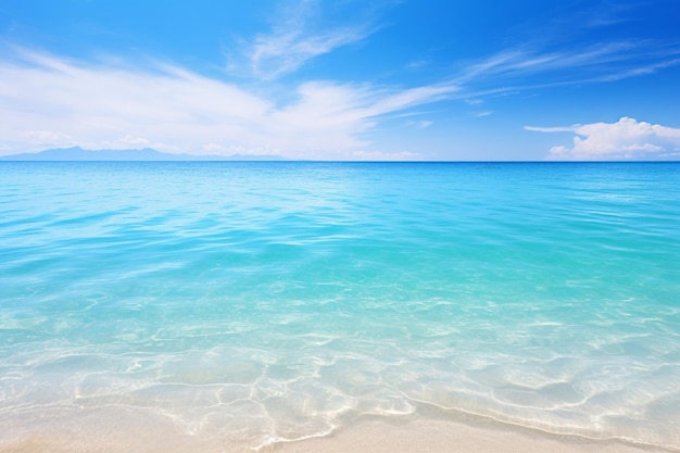 Serene beach with crystalclear turquoise waters and white sand