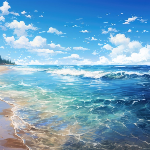 serene beachscape background