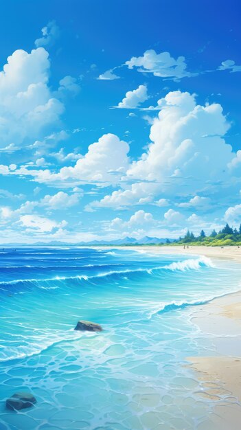 serene beachscape background