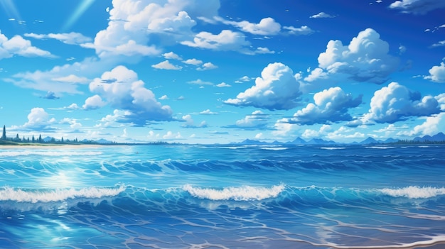 serene beachscape background
