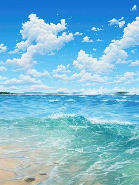 serene beachscape background