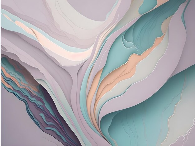 The serene beauty of abstract fluid art in a pastel palette background ai generate