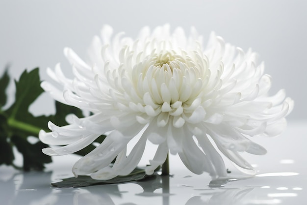 Безмятежная красота в упрощенной форме Белая хризантема