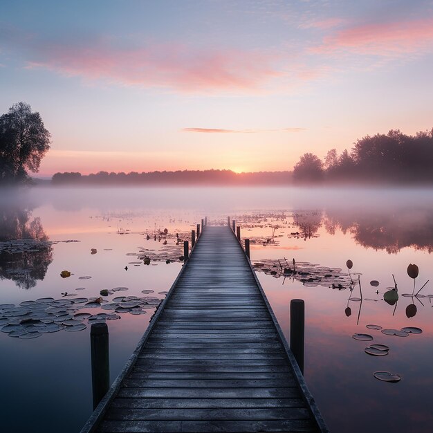 Photo the serene beauty of a sunrise