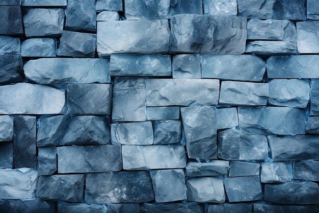 Serene Blauwe Stenen Muur Textuur Rustige Achtergrond