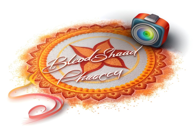 फोटो serene blessed sharad purnima rangoli on white background  festive ambiance in stock photo