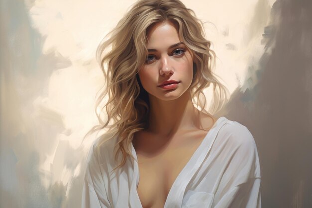 Serene Blonde Woman Portrait