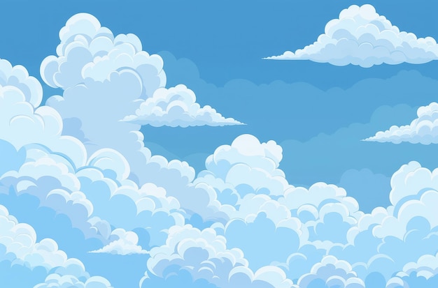 Serene Blue Sky Filled With Fluffy Clouds