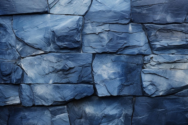 Serene Blue Stone Wall Texture Tranquil Background