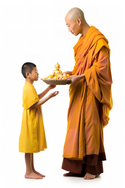 Foto serene boeddhistische monnik ai gegenereerd
