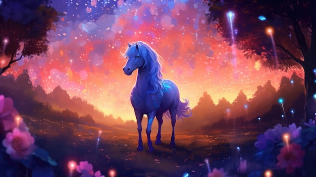 Serene and captivating depiction of a horse in nature's wildlife