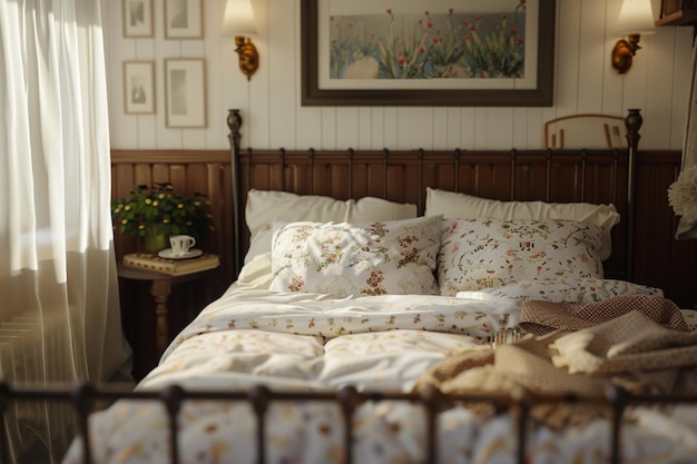 Спокойная деревенская кровать и завтрак с уютным де
