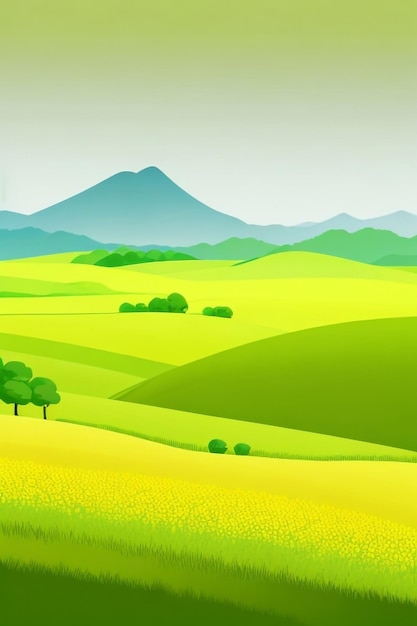 Serene Countryside Vector Illustratie van een prachtig landelijk landschap