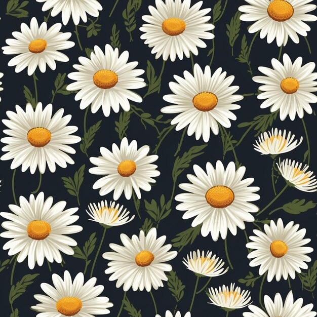 Photo serene daisy meadow floral pattern magic