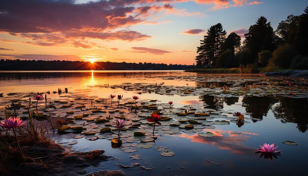 湖辺 の やかな 黎明