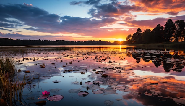 A Serene Dawn by the Lake