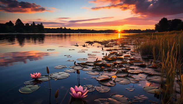 A Serene Dawn by the Lake