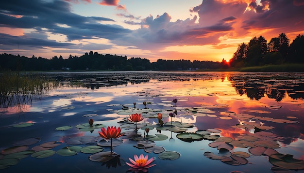 A Serene Dawn by the Lake