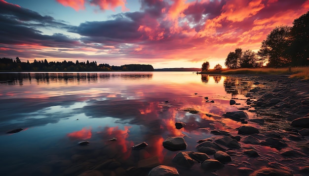 A Serene Dawn by the Lake