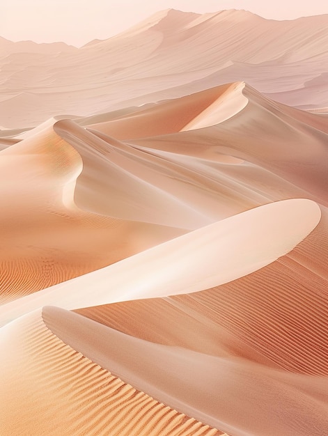 Serene desert dunes in warm light