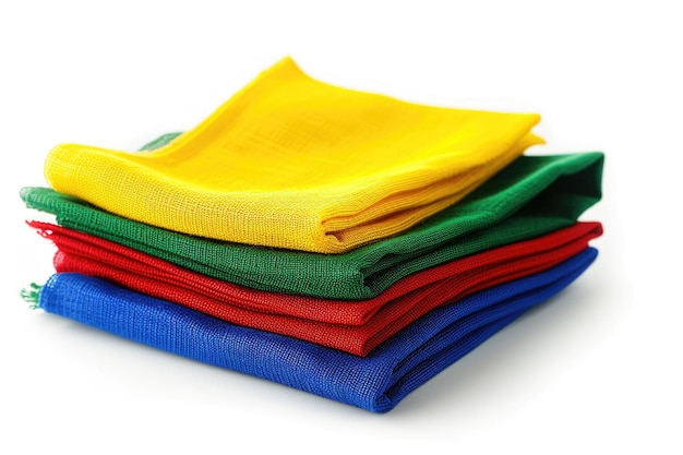 A serene display of colorful napkins isolated