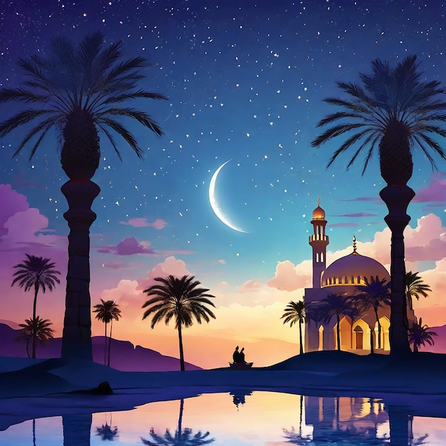 사진 serene_eid_moon_background_image