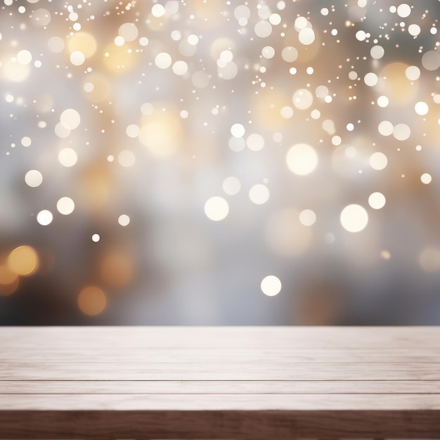 Serene Elegance Exploring the Ethereal Beauty of a Simple White Table with Bokeh Background