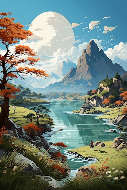 Serene Guilin Charm Clear Weather Artwork by Aaron J