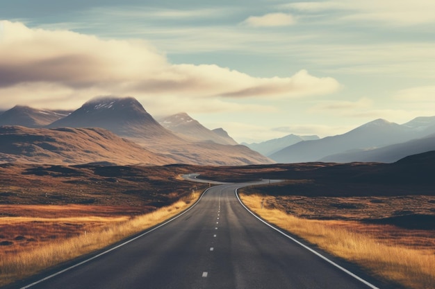 Serene Highland Road at Sunrise