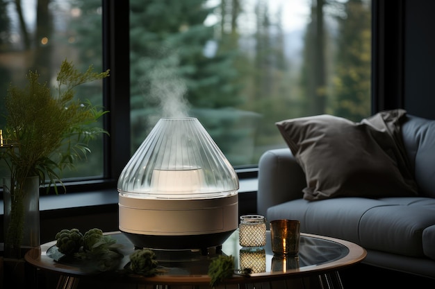 Serene Home Oasis with Modern Humidifier