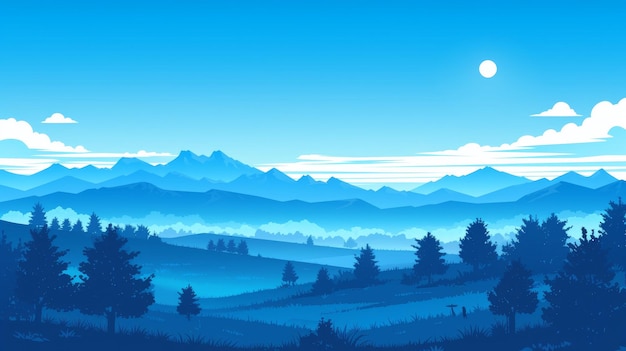 Serene Horizons boeiend vectorlandschap