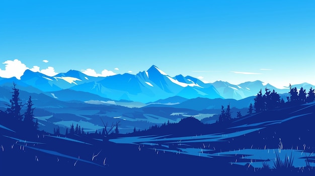 Serene Horizons boeiend vectorlandschap