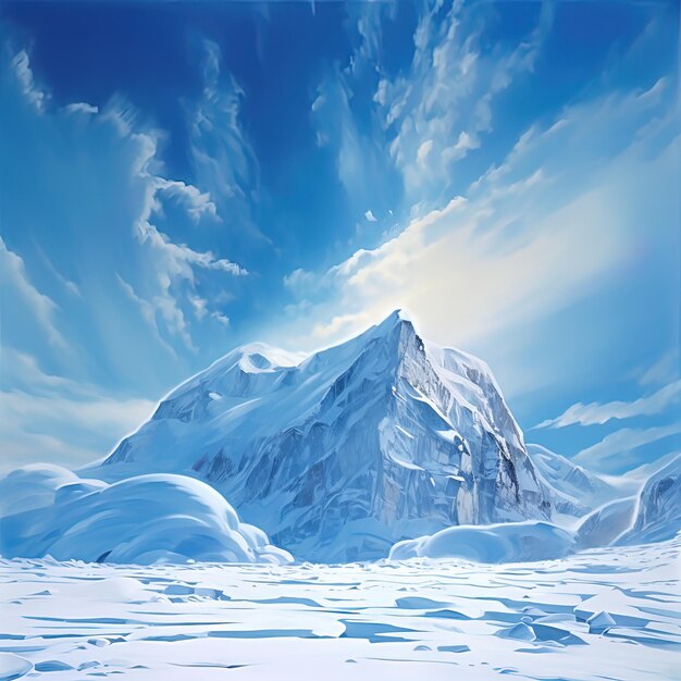 Serene Ice Mountain Panorama
