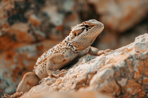 A serene image of a desert spiny lizard blending i generative ai