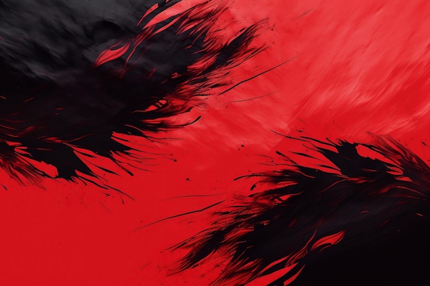 Serene Ink Painting Aggressive Digital Red amp Black 8K Res Gutai Group Inkblots