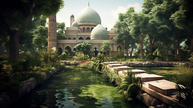 Serene Islamic gardens