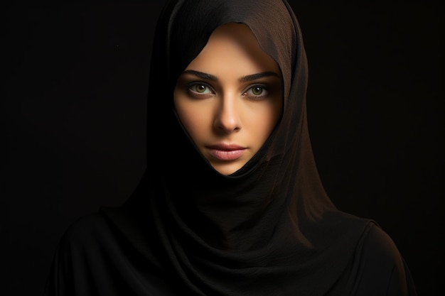 A Serene Islamic Portrait in Black Hijab